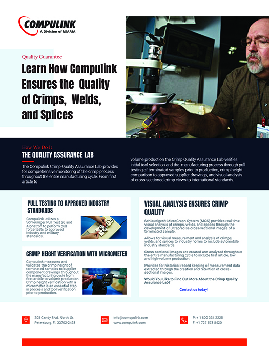 How Does Compulink Ensure Quality Crimps, Welds, and Splices? Find Out!